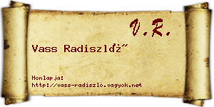 Vass Radiszló névjegykártya